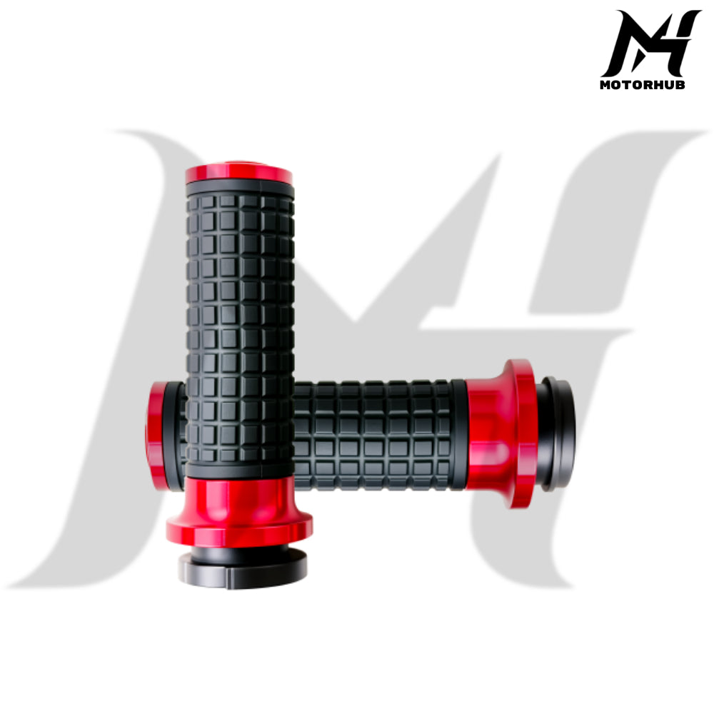 MH Style Silicone Rubber Grips with CNC Alloy Throttle By Wire [Red] MH9901079