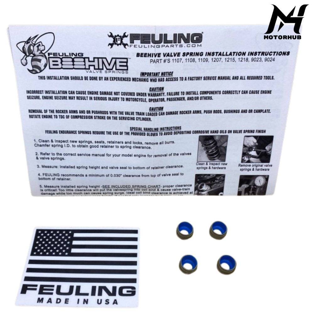 FEULING VALVE SEAL KLEP HARLEY FOR HARLEY DYNA 1984 - 2004 TOURING 1984 - 2004 SOFTAIL 1984 - 2004 SPORTSTER 1986 - 2003 0926-1166 OEM 18001-83B KODE 1075