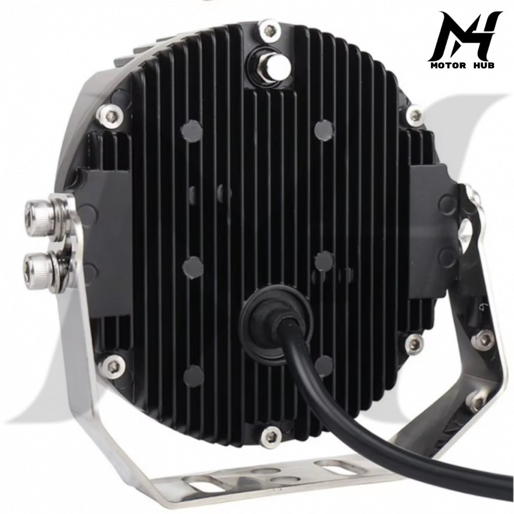 Yellow 7 lnch 5 Inch LED Headlights DRL Hi/Lo Beam 50W 5000LM 9LEDS For Harley-Davidson MH9900996