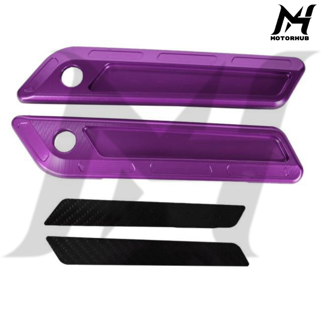 CNC Aluminum T6061 Saddlebag Hinge Latch Covers with Carbon Fiber reflector 2017-2023 [Purple] MH7700334