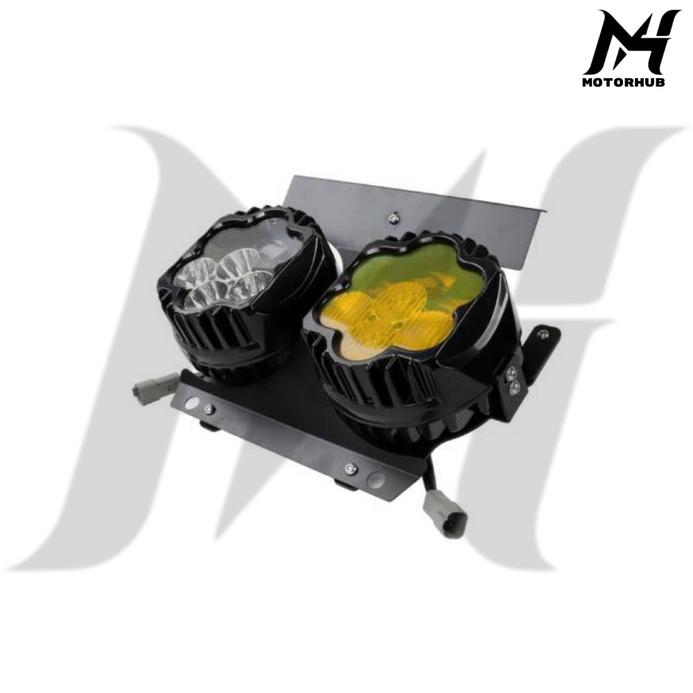 Road Shark Style headlight with bracket kit 15-23 Road Glide [White-Yellow] Lampu Road Glide 2014-2023 Lampu Harley MH9900952
