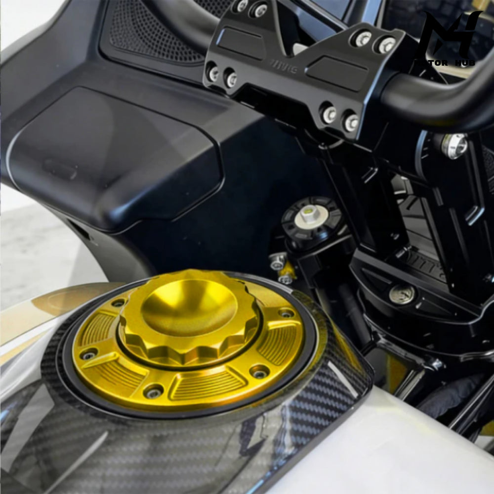Fuel Tank Cap Vented Oil Gas Tank Cover For Harley Touring 2023-2026 [Chrome] MH9901102