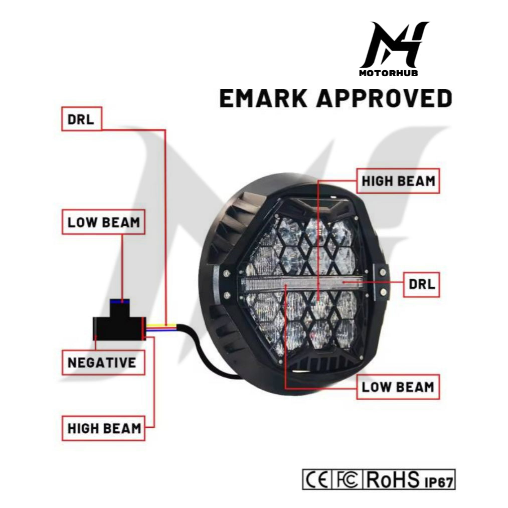 7 inch Performance Headlight for Touring with White DRL MH9900668