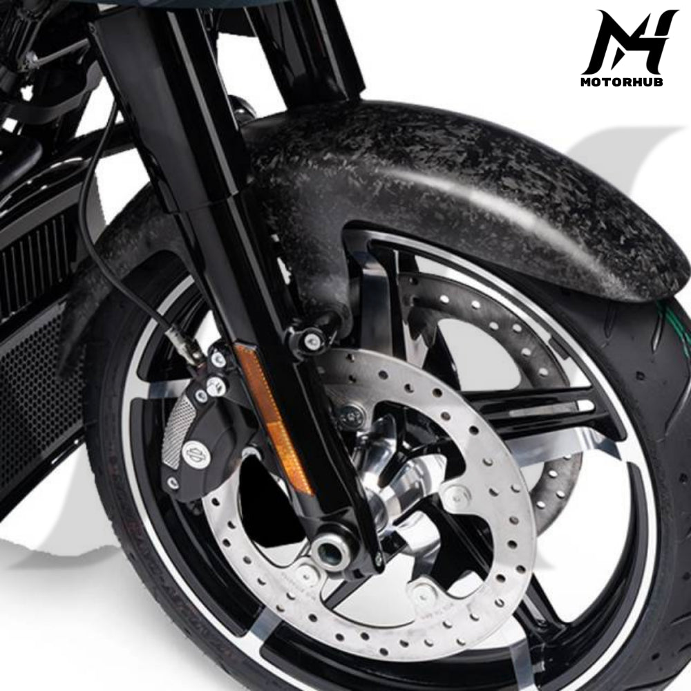 Motorcycle Harleyged Carbon Forge Glossy Fiber Front Fender For 2023-later FLHXSE, FLTRXSE, & 2024+ FLHX, FLTRX, and FLTRXSTSE models MH7700358