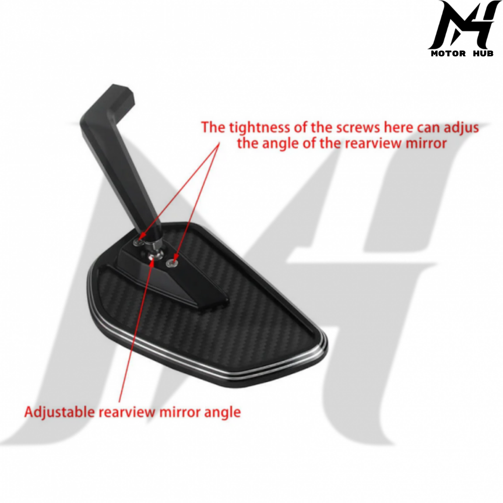 [Blue] Carbon Fiber Mirrors Rearview Side Mirror For 8mm 10mm Mirror Thread MH990094
