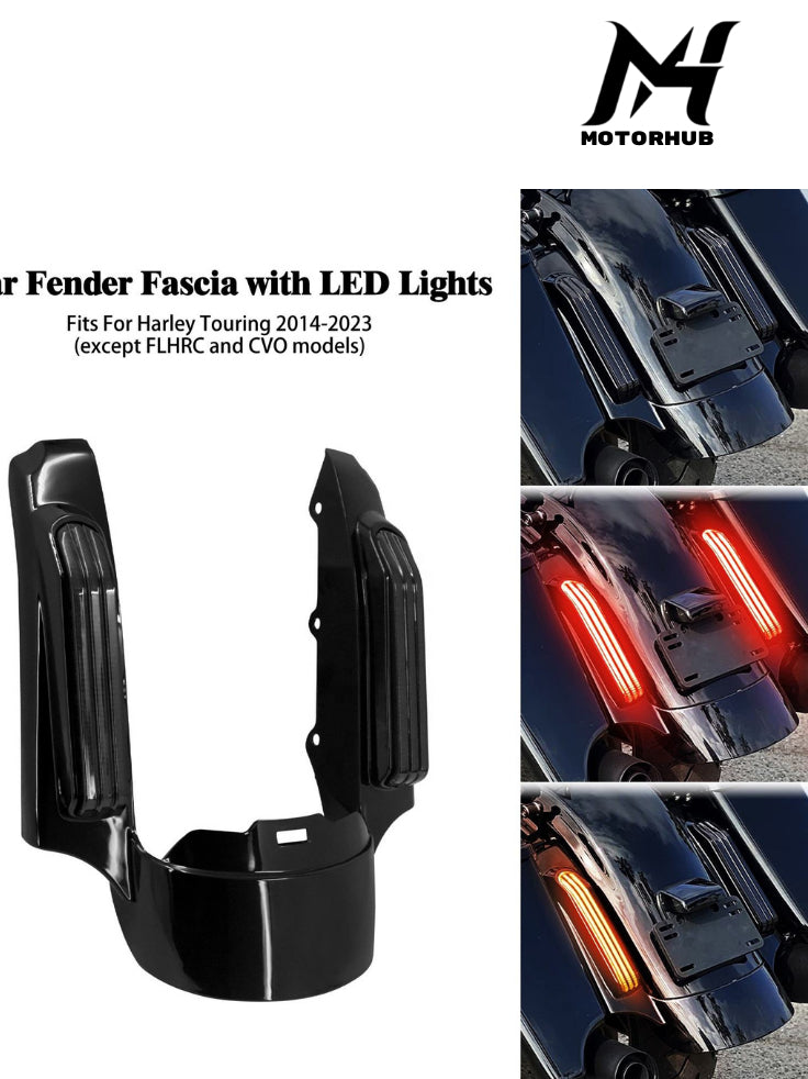 Rear Fender Fascia Road Glide Street Glide Road King With LED Light for Harley Touring Road Glide Street Glide 2014-2023 [Smoke] MH9900265