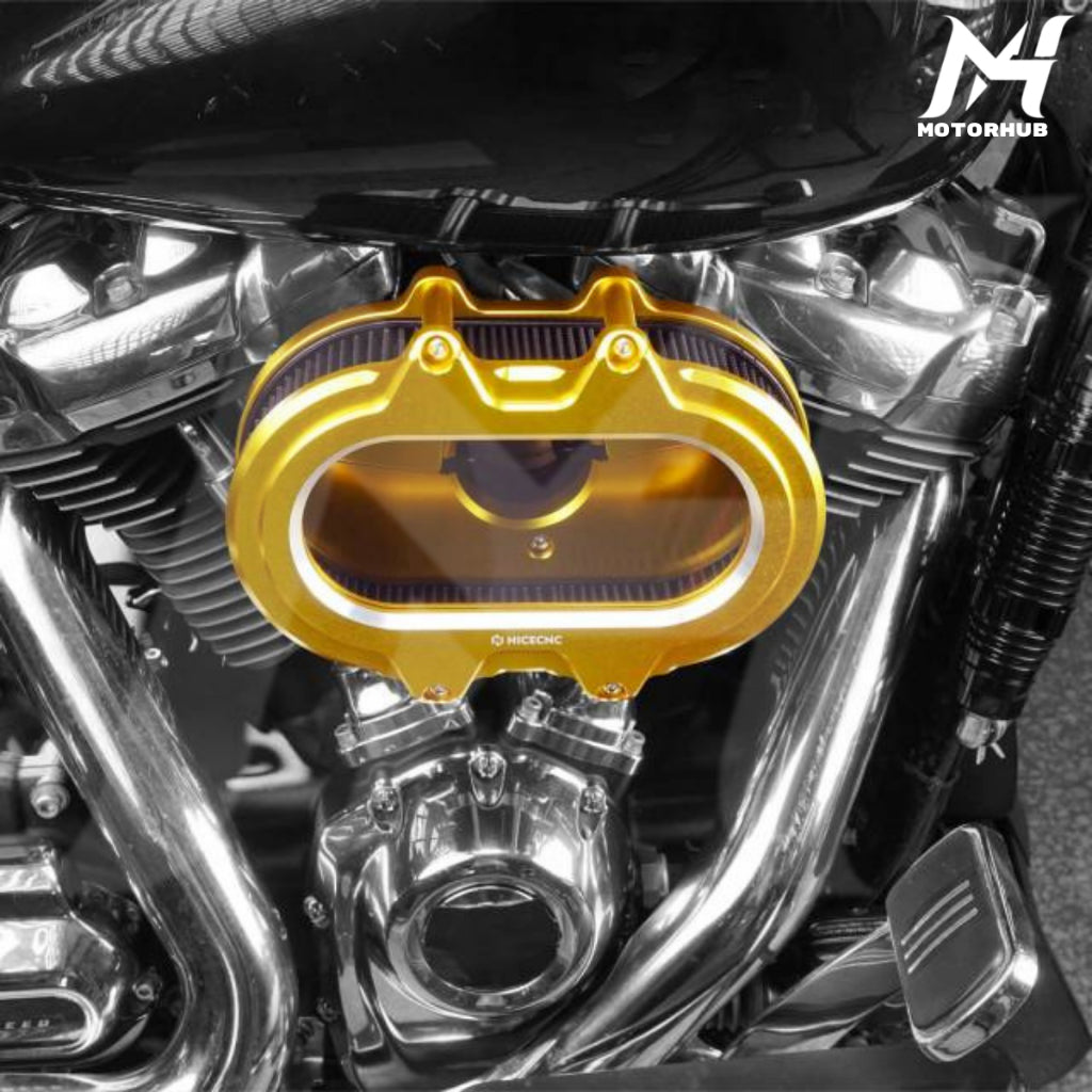 Nice CNC Gold Transparent Air Cleaner Intake Filter Kit For Harley M8 Touring 2017-2023 Softail 2018-2023 MH9900899