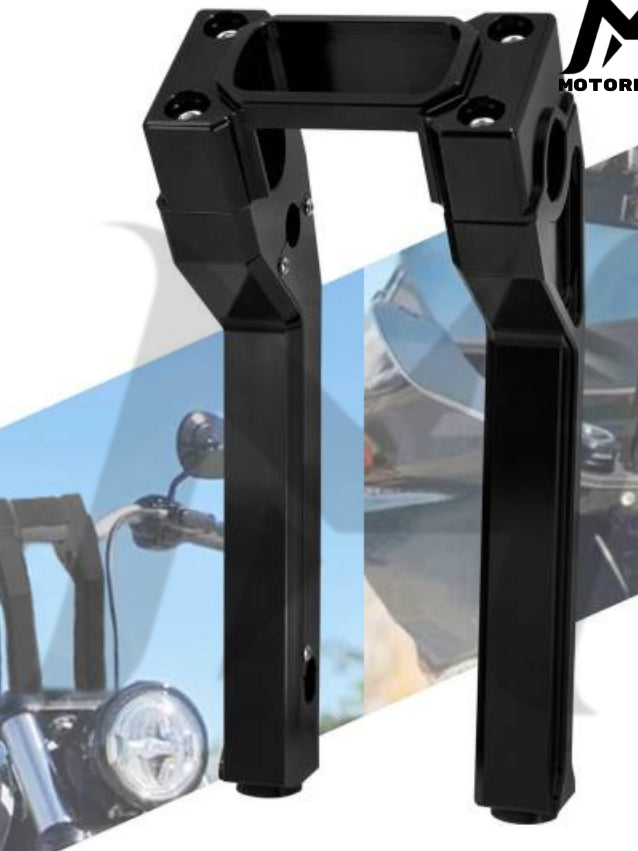 Riser 10 Inch 1 Inch - 10 Inch Tall Handlebar Riser Clamp Fit Harley Softail Street Bob Lowrider ST 2018-up [Black] MH9900490