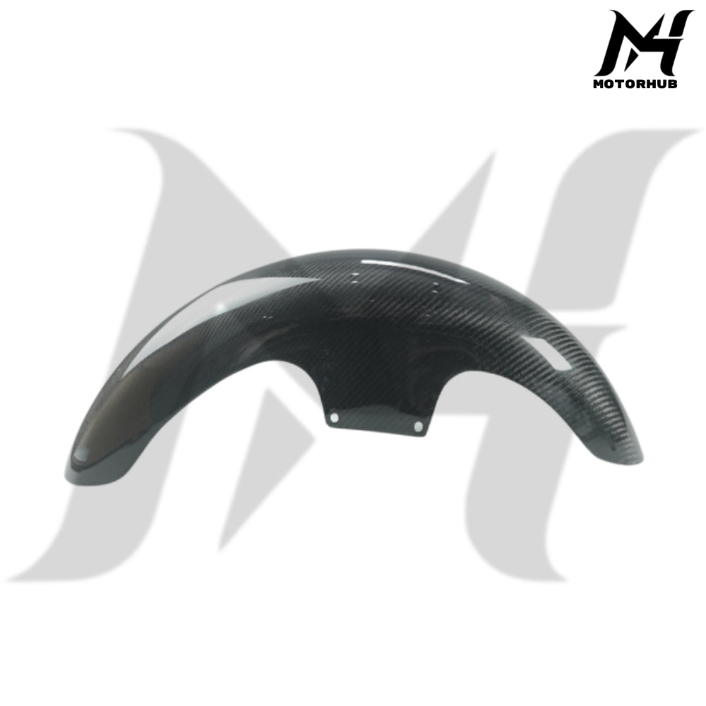 Black Carbon Fiber Front Long Fender for Harley 2014+ [Standard Twill Glossy] RW7700123