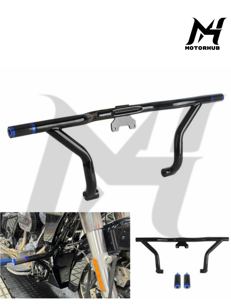 Harley Touring 14-24 Road King Road Glide Electra street Glide special cvo front Highway Engine Guard Crash Bar frame slider flat-Out Bar [Blue] MH9900317