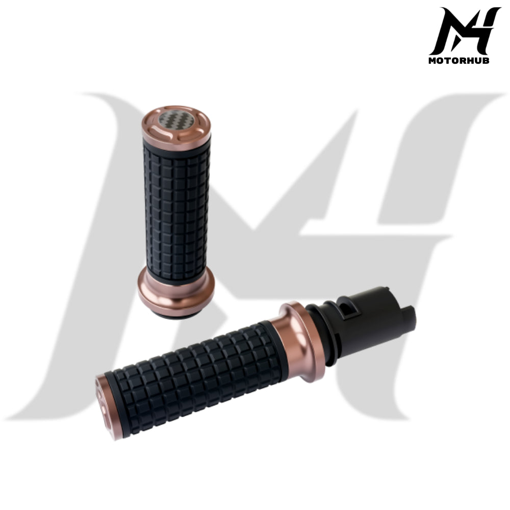 MH Style Silicone Rubber Grips with CNC Alloy Touring 2023+ Throttle By Wire [Bronze] MH9901090