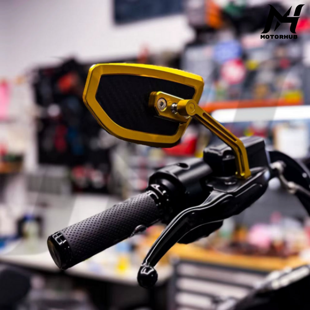 H-D Mirrors Rear View Performance Style Carbon Slim [Gold] MH9900924