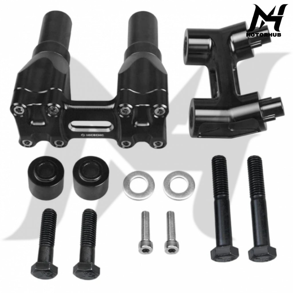 NICE CNC 1 Inch Modular Kickback Isolated Handlebar Riser 8 Inch Backward 1.5 [Black] BG100769