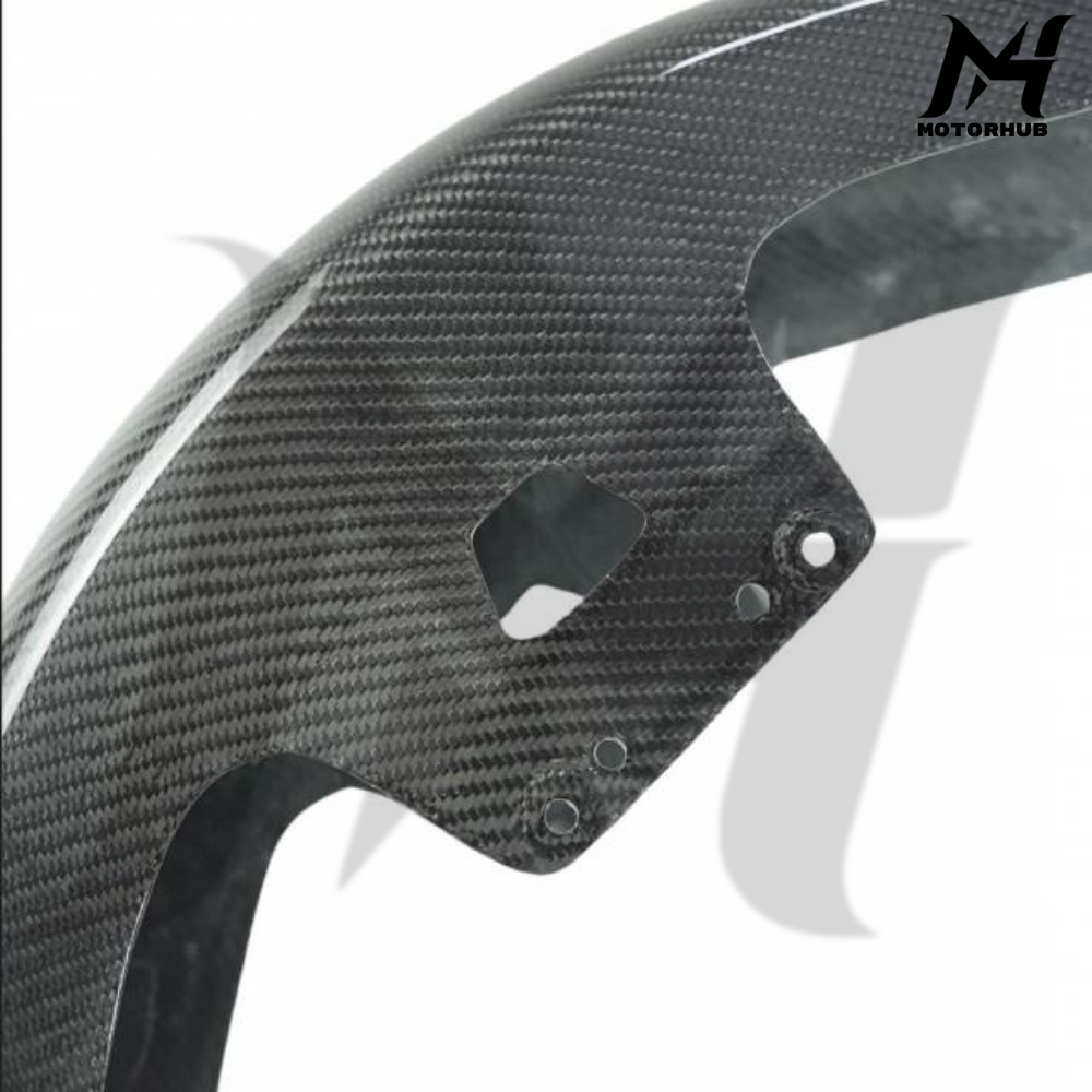Black Carbon Fiber Front Half-long Fender for Harley 2014-2023 Street Road Glide [Twill Glossy] RW7700124