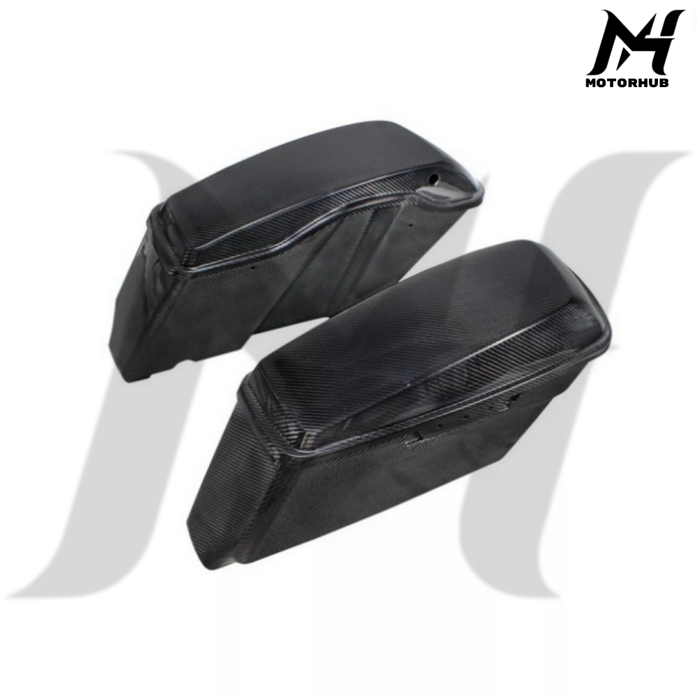 Black Carbon Fiber Saddlebag Full Set 2014-2023 Street Road Glide [Twill Glossy] BG100808