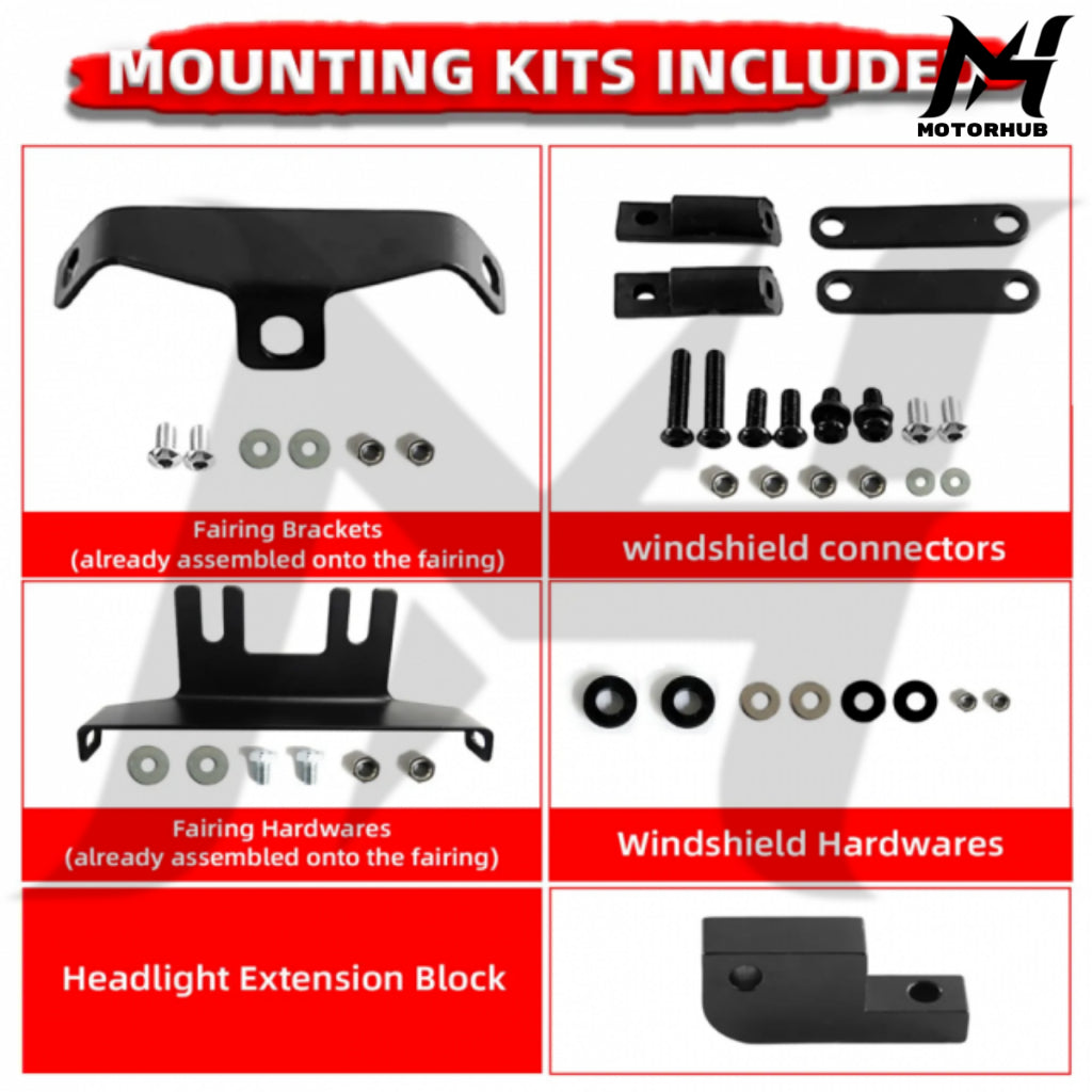 Fairing Club Style TSport Front Fairing with 15inch  Smoke Windshield for Dyna [Black-Smoke] Fairing Dyna MH9900748