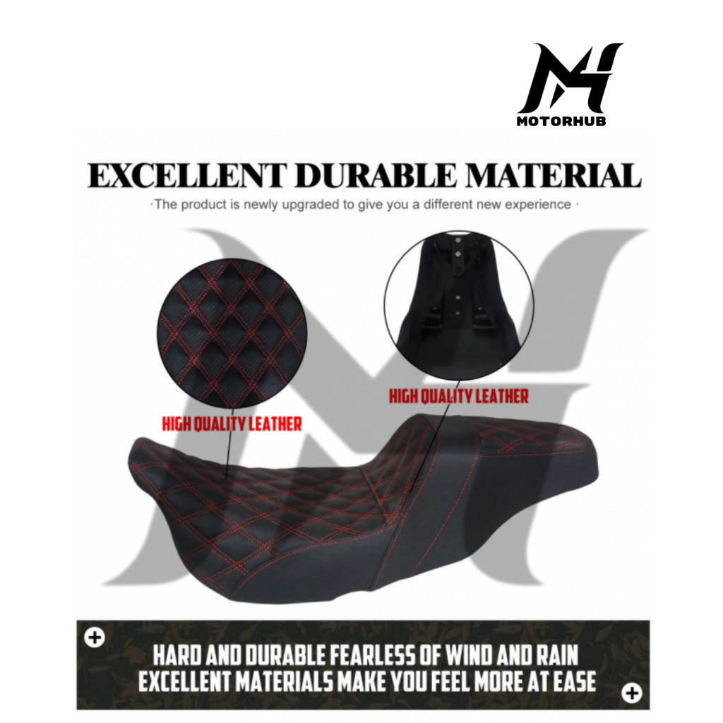Rider Passenger Step Up Seat for Harley Touring 2008-2023 [Red] Stitching MH9900493