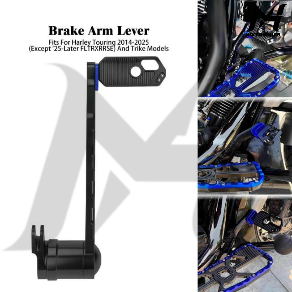 Brake Arm Lever for Harley Touring 14-25 Street Glide Road Glide [Black-Blue] MH9901029