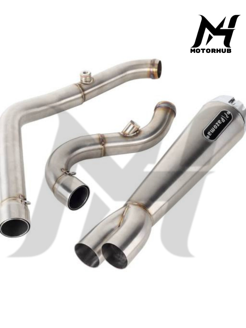 2 in 1 Softai M8 2 into-1 full Complete Exhaust system stainless steel Mufler for Harley sotail M8 2018-2025 [Brush Finish] MH9900312