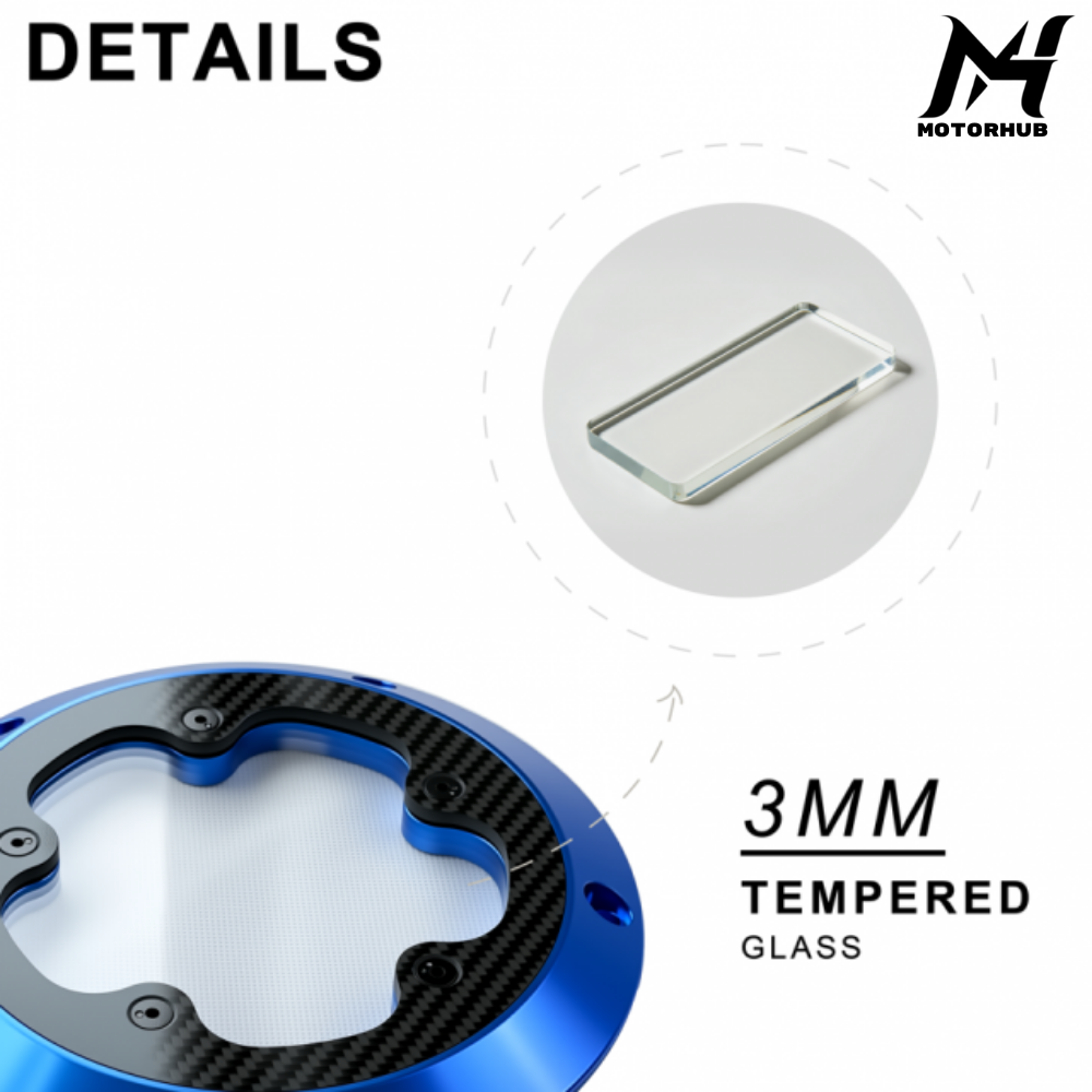 Aluminum Visible Derby Cover with Carbon Fiber Harley Davidson M8 Touring 2017-2026 Solftail 2018-2026 [Blue]  MH99012500
