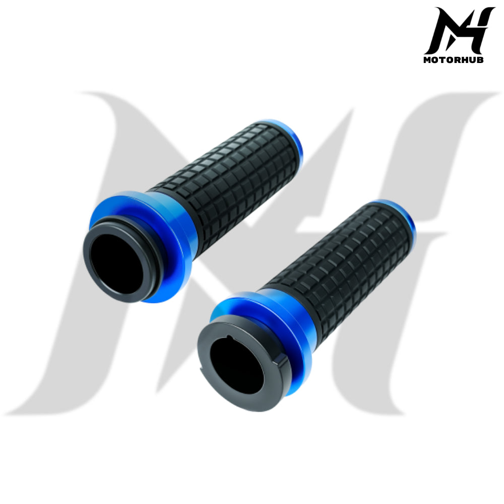 MH Style Silicone Rubber Grips with CNC Alloy Throttle By Wire [Blue] MH9901081