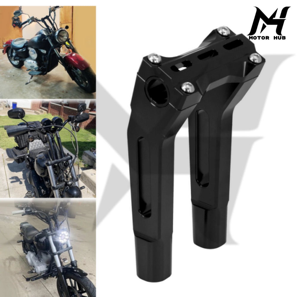 10 Inch MX Tall Handlebar Risers Clamp Pullback Black For Harley Touring Sportster XL XR Dyna Softail Electra Glide Fatboy FXDB MH9900106