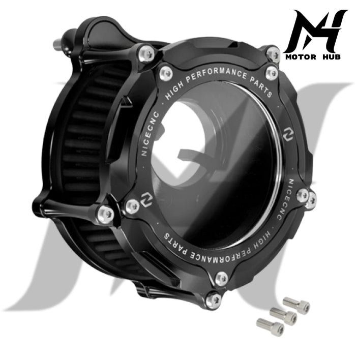 M8 Nice CNC Full Clear M8 LED Air Filter Intake Cleaner For Harley Street Glide Road King Ultra Limited MH9900279
