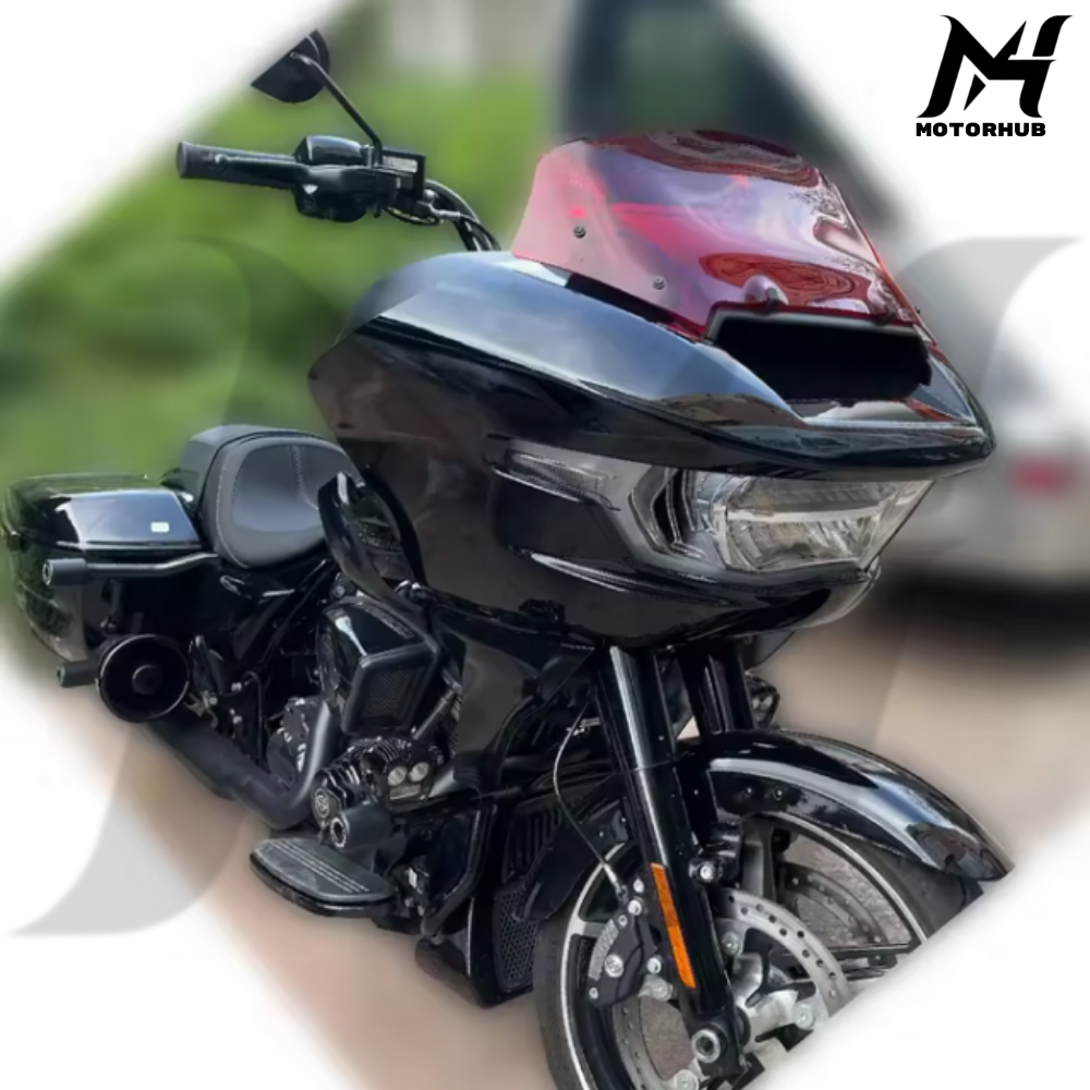 Red 9 Inch Windshield Wave Windscreen For Touring New Road Glide CVO 2023-2024 MH990047