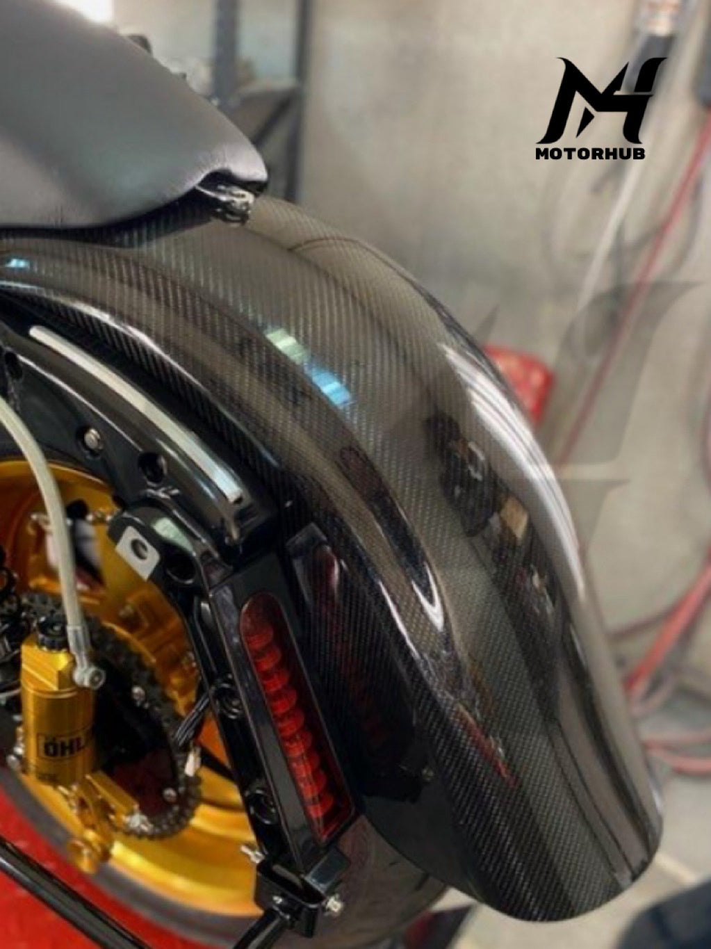 Black Carbon Fiber Touring Rear Fender 2014+ Street Road Glide [Standard twill Glossy] BG100810