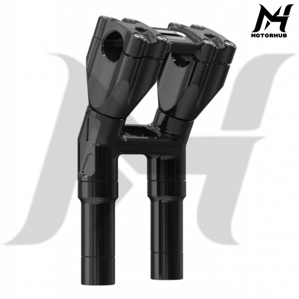 NICE CNC 1 Inch Modular Kickback Isolated Handlebar Riser 8 Inch Backward 1.5 [Black] BG100769