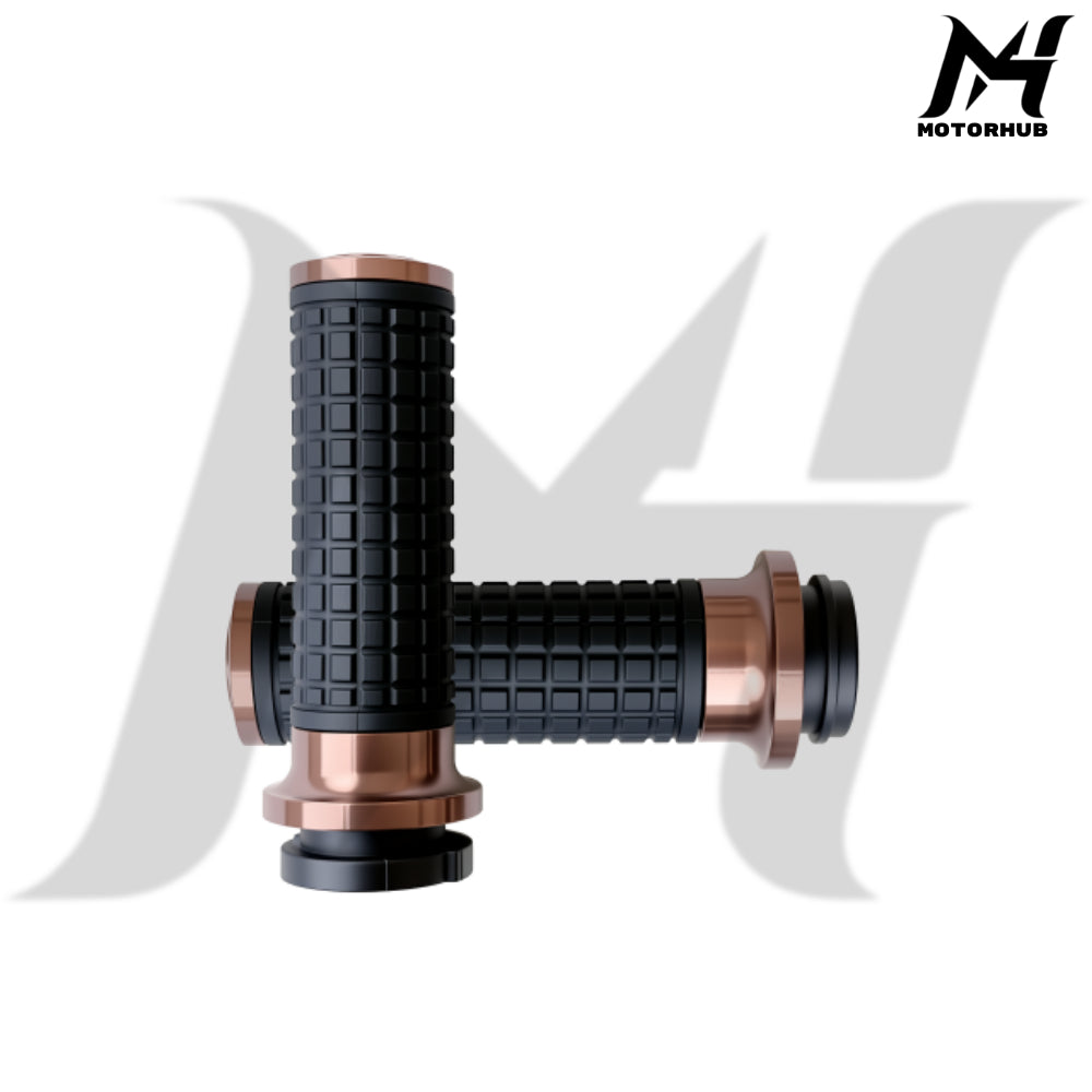 MH Style Silicone Rubber Grips with CNC Alloy Throttle By Wire [Bronze] MH9901083
