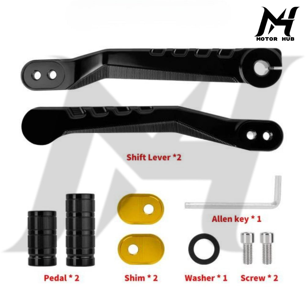 Black Heel Toe Shifter Lever Shifter Peg for Harley Softail 86-17 Touring 88-Up [Black-Gold] MH9901017