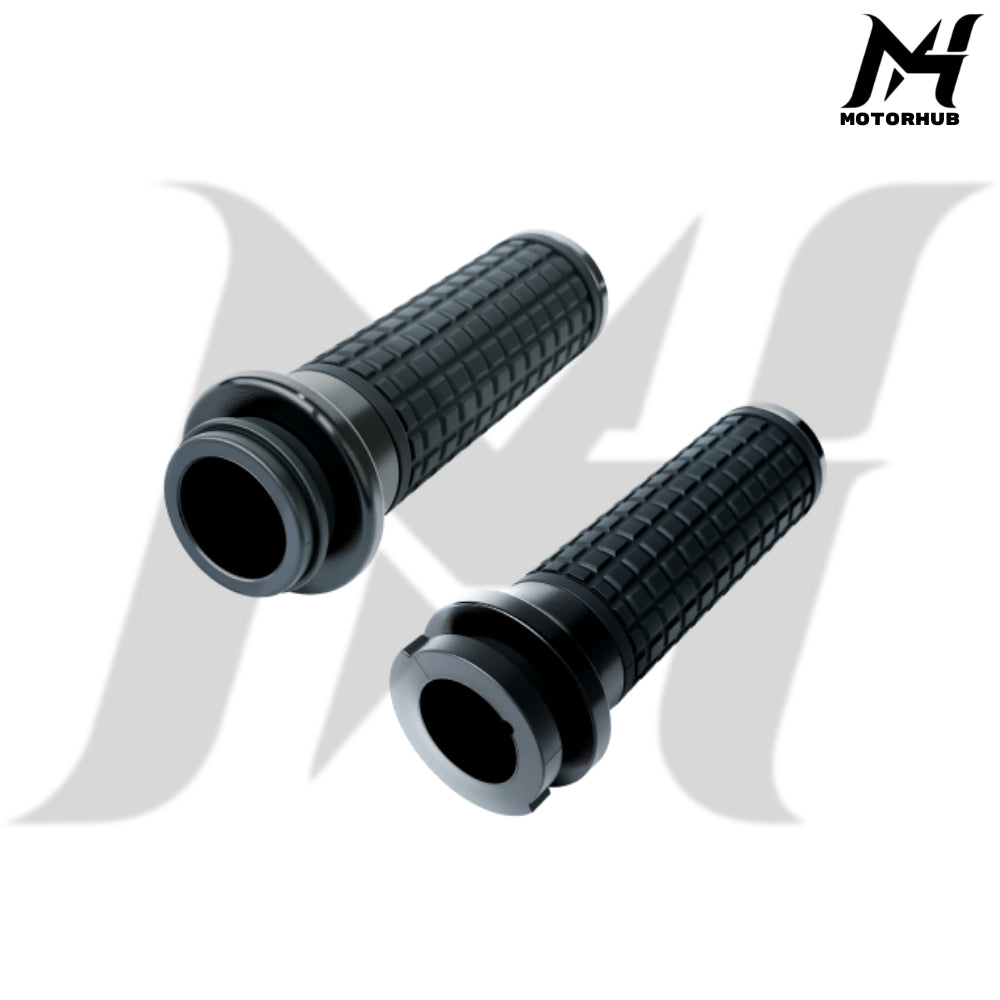 MH Style Silicone Rubber Grips with CNC Alloy Throttle By Wire [Black] MH9901077