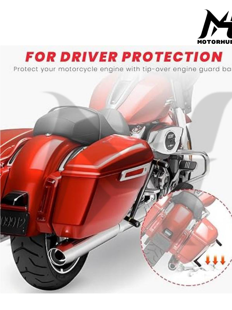 Engine Guard Crash Bar Protector Bracket Fit for Harley Davidson 2009-2025 [Red Ring] MH9900497