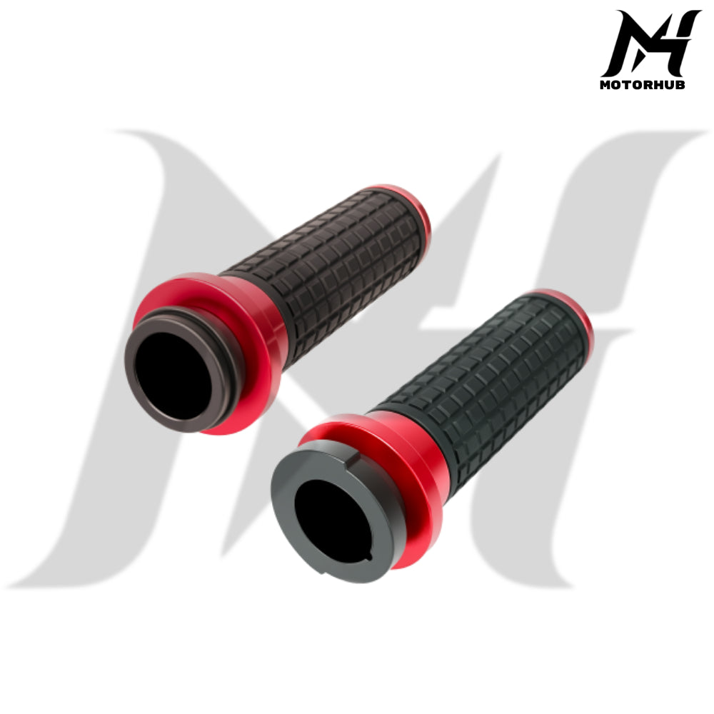 MH Style Silicone Rubber Grips with CNC Alloy Throttle By Wire [Red] MH9901079