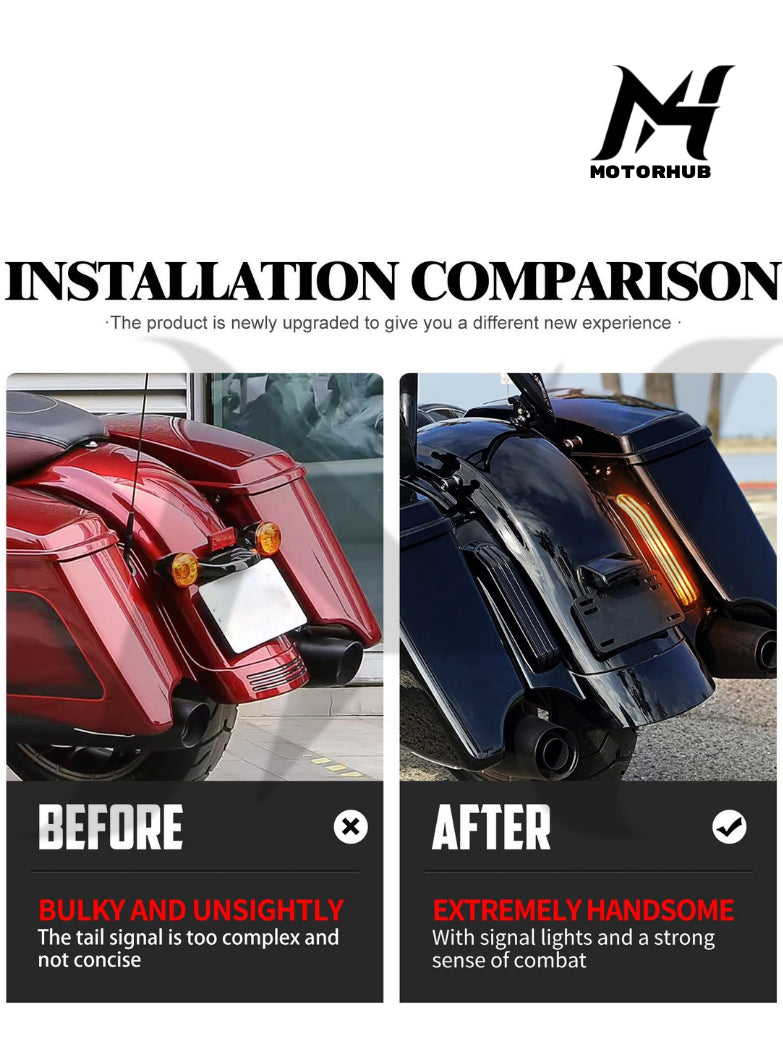 Rear Fender Fascia Road Glide Street Glide Road King With LED Light for Harley Touring Road Glide Street Glide 2014-2023 [Smoke] MH9900265