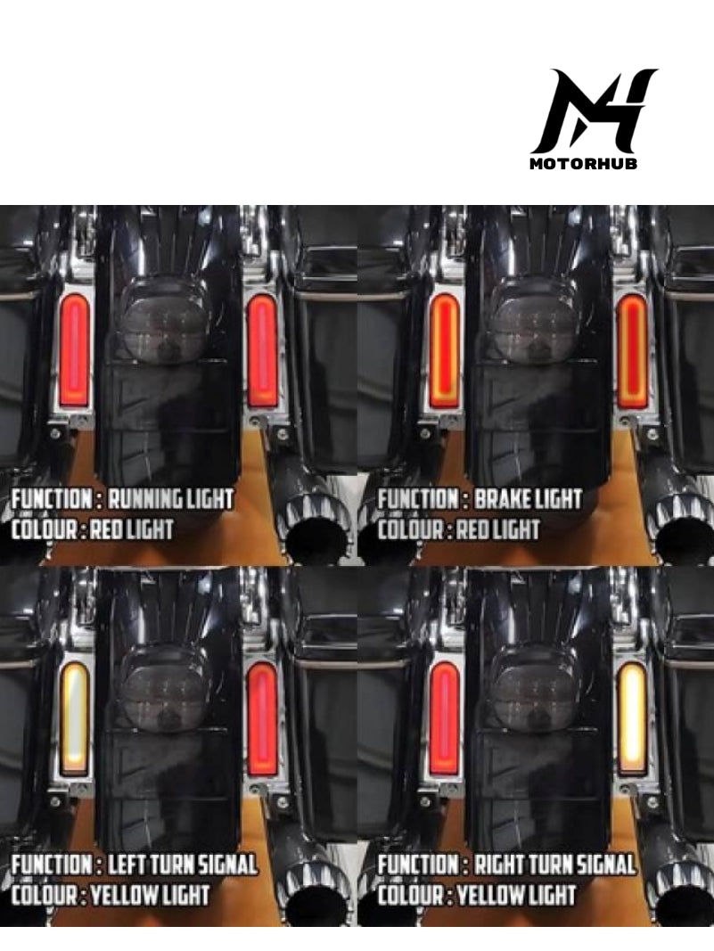 LED Lights Fender Saddlebag Side Turn Signal Touring 2014+ [Chrome Housing Smoke Lens] MH9900649