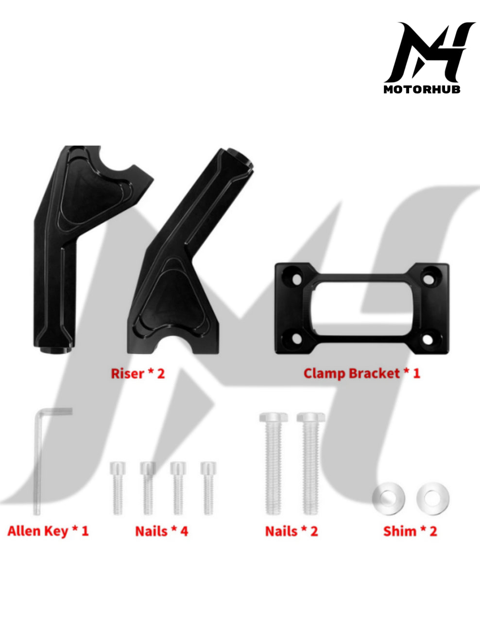 Riser 8 Inch Tall Handlebar Riser Clamp 1 Inch Fit Harley Softail Street Bob, Lowrider ST 2018+ [Black] MH9900489
