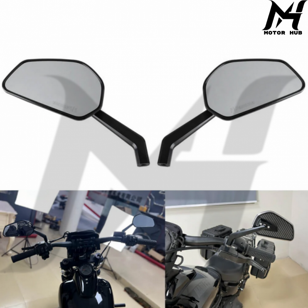 [Black] Carbon Fiber Mirrors Rearview Side Mirror For 8mm 10mm Mirror Thread MH990091