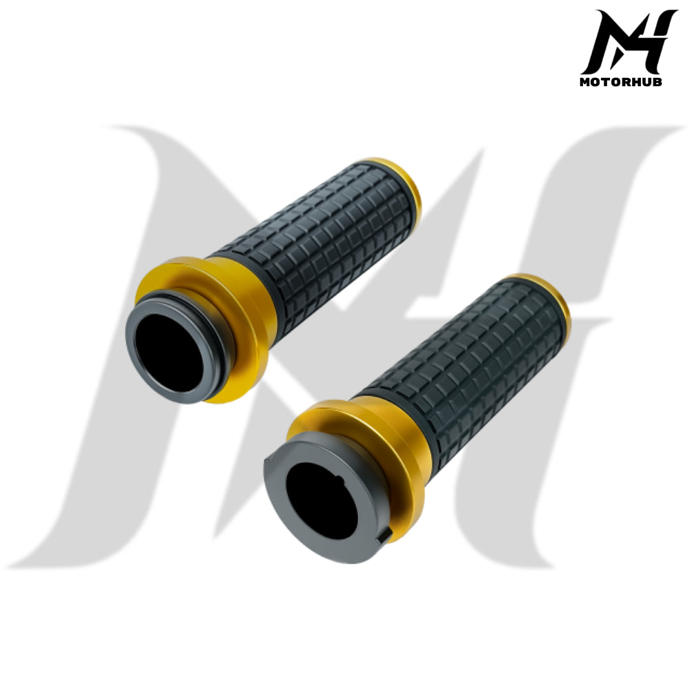 MH Style Silicone Rubber Grips with CNC Alloy Throttle By Wire [Gold] MH9901080