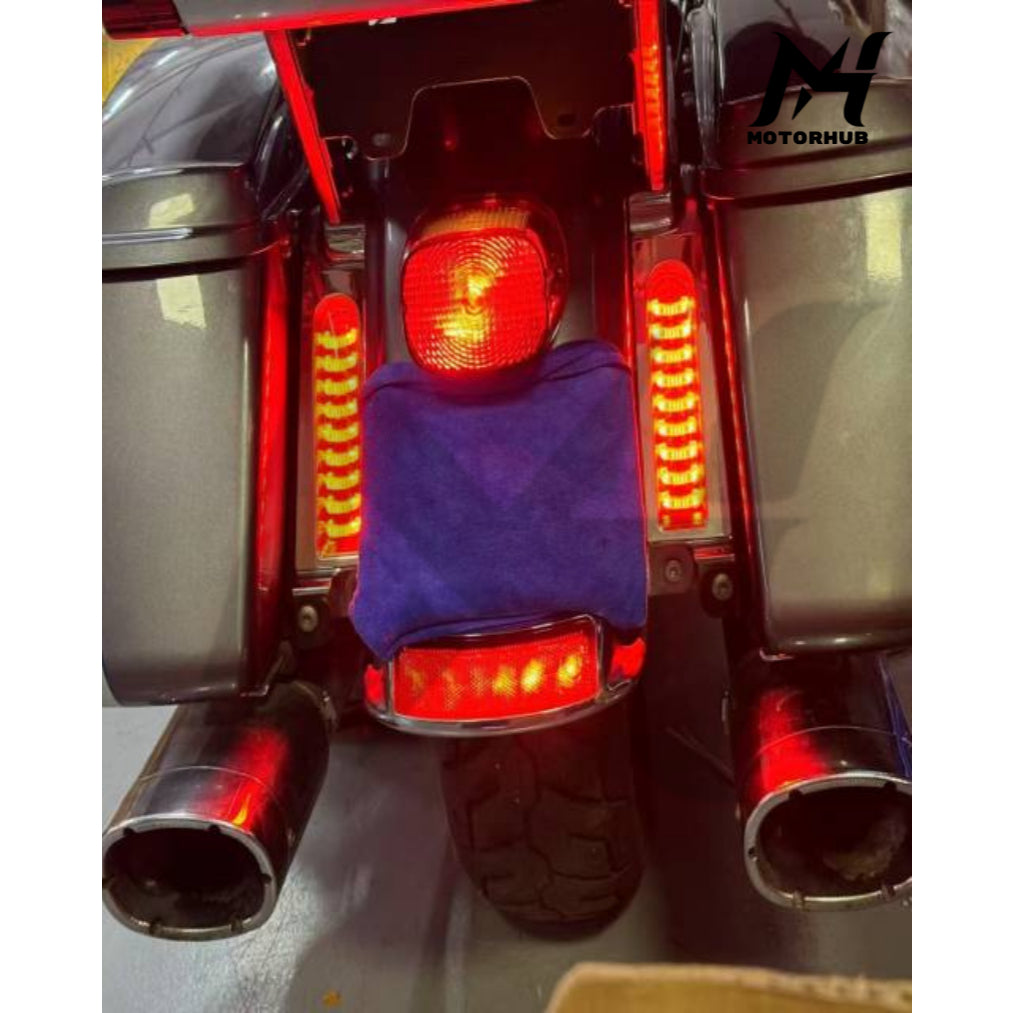 BeamPro Saddlebag Filler light Turn Signal in Red for LED TailLights for Touring 2023+ [Chrome-Smoke] MH9900754