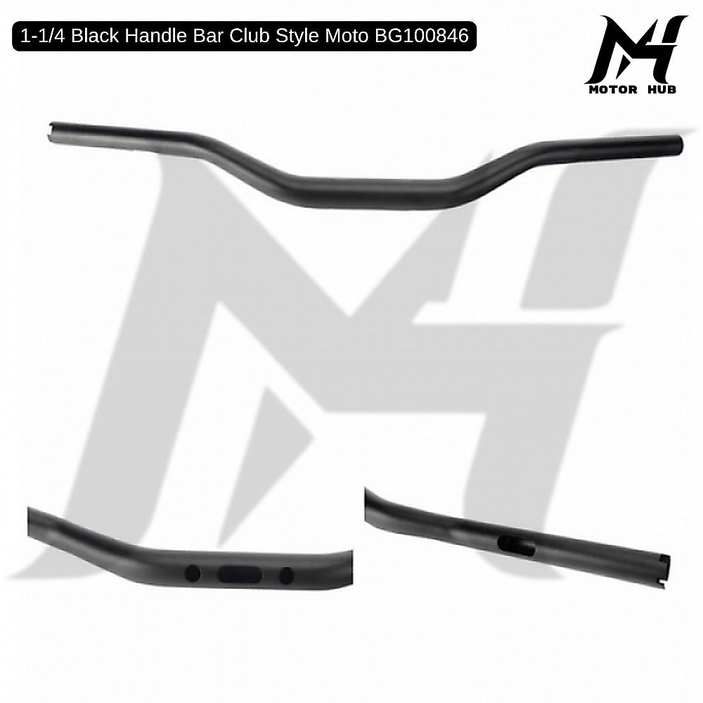 1-1/4 Black Handle Bar Club Style Moto BG100846