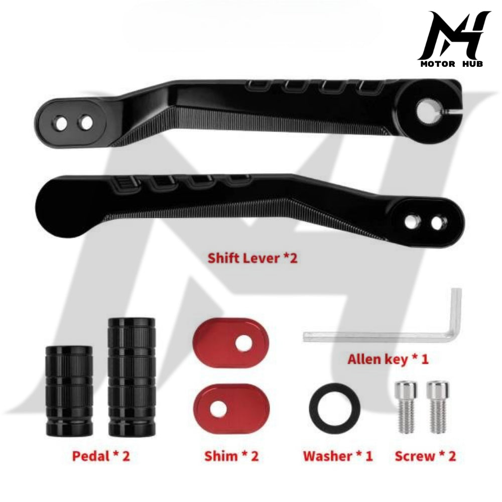 Black Heel Toe Shifter Lever Shifter Peg for Harley Softail 86-17 Touring 88-Up [Black-Red] MH9901016