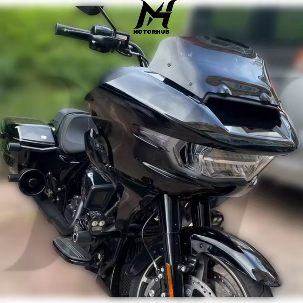 Black 9 Inch Windshield Wave Windscreen For Touring New Road Glide CVO 2023-2024 MH990045