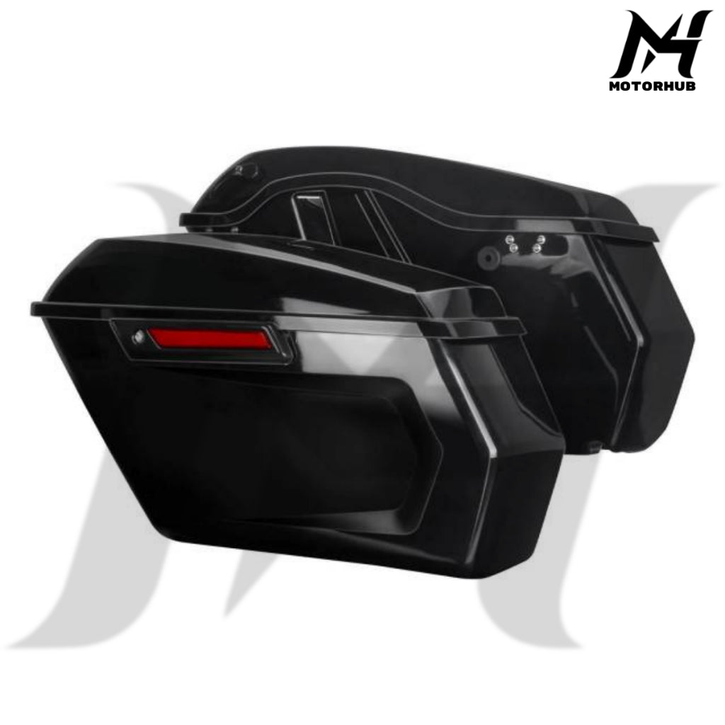 Motorcycle Vivid Black Chopped Saddlebags for Harley Touring 2014+ MH7700384