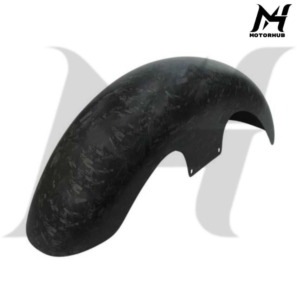 Black Carbon Fiber Front Long Fender for Harley Touring Street Road Glide 2014+ [Forged Doff] RW7700175