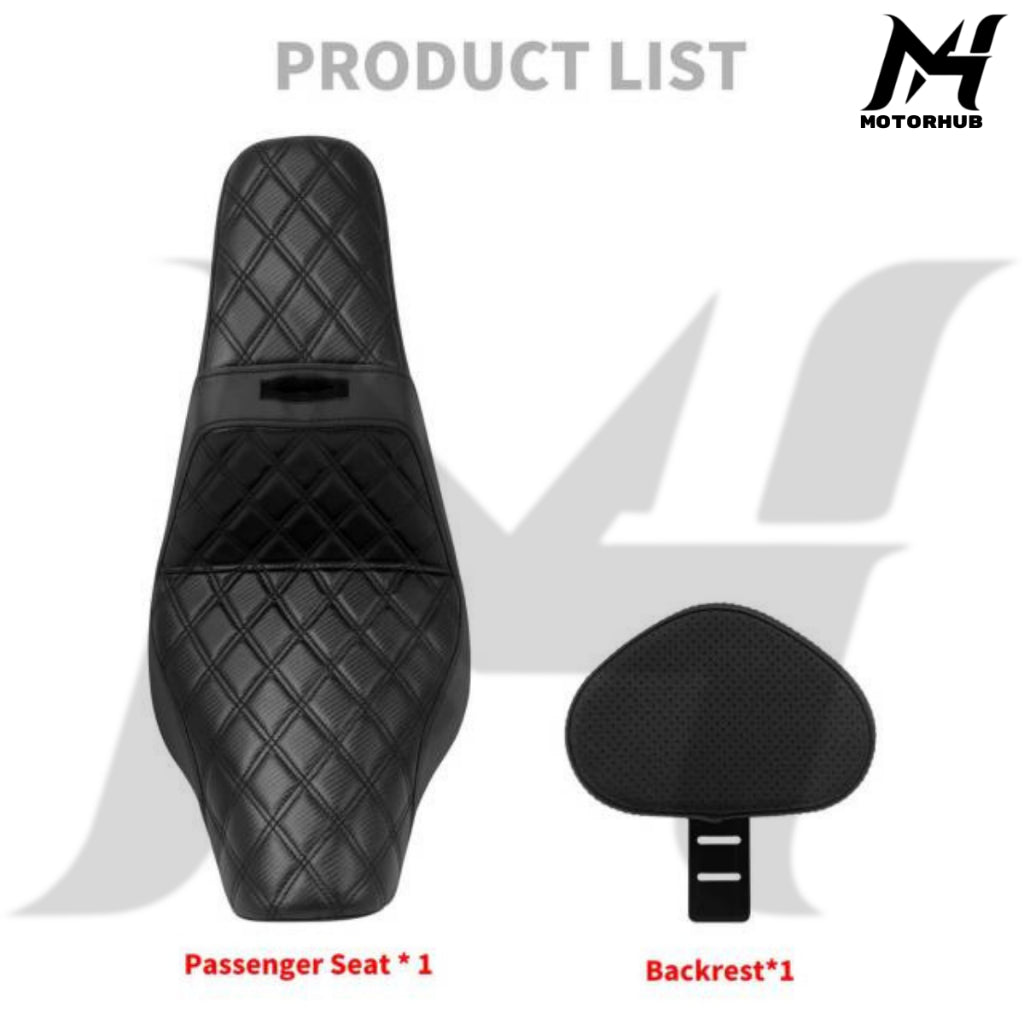 Driver Passenger Gel Seat w/ Backrest Black For Harley Low Rider FXLRST 2018-2024 MH7700383