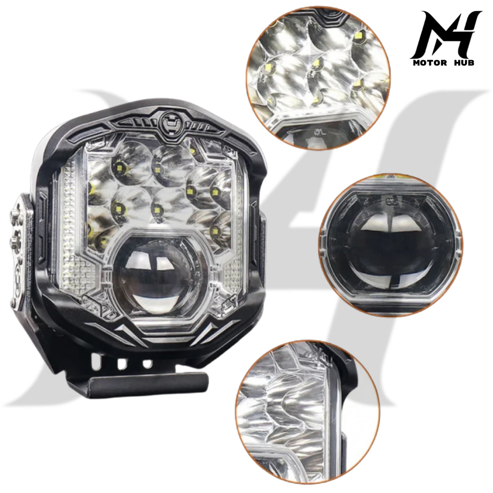 Yellow 7 Inch LED Headlights DRL Hi/Lo Beam 95W 8500LM Laser Spot Light Harley-Davidson MH9900998