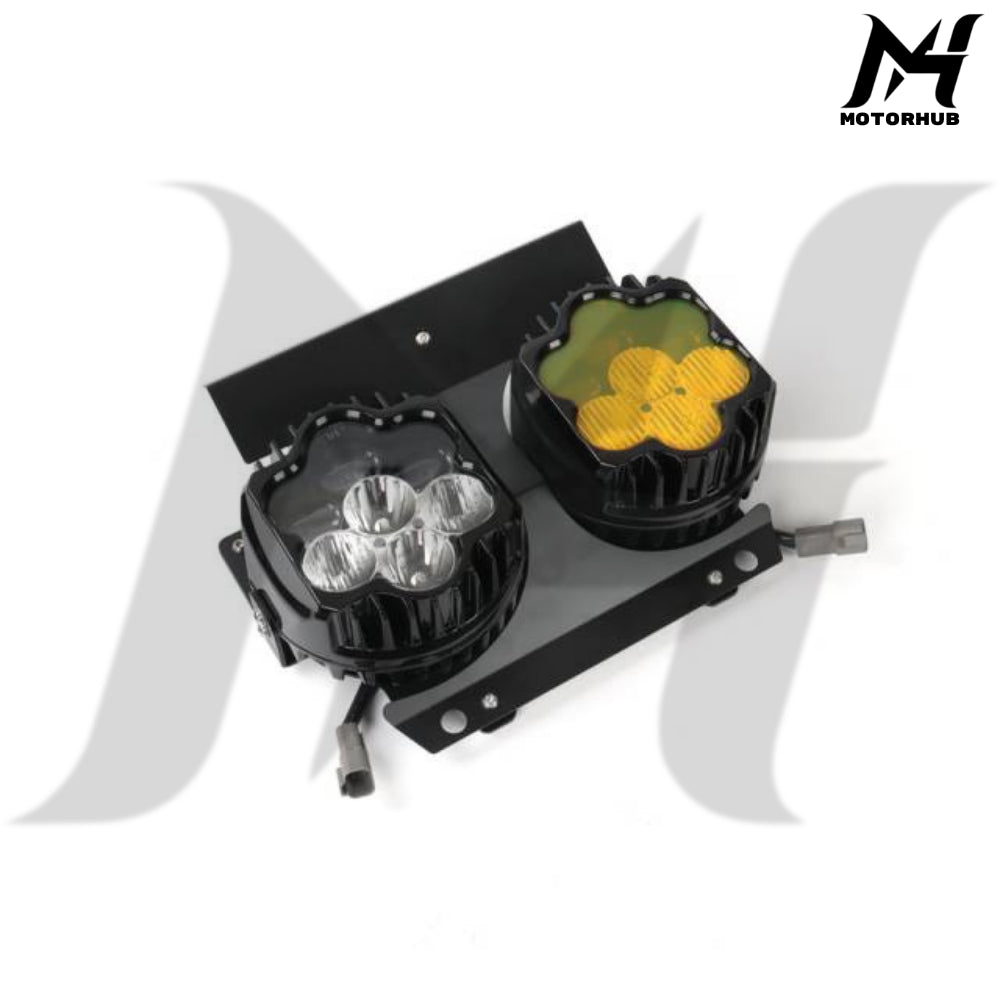 Road Shark Style headlight with bracket kit 15-23 Road Glide [White-Yellow] Lampu Road Glide 2014-2023 Lampu Harley MH9900952