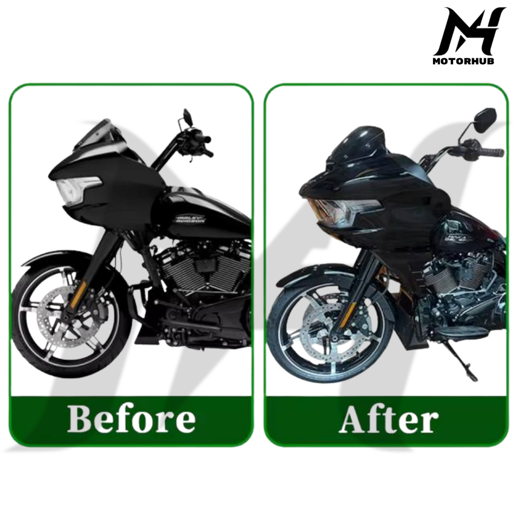 Fairing Front Side Cover V2 Road Glide 2024-2026 With Support Bar Braket [Black Glossy] MH9900667